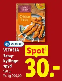 Lidl VITASIA Satay-kyllingespyd tilbud