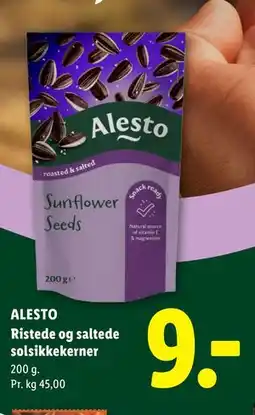 Lidl ALESTO Ristede og saltede solsikkekerner tilbud