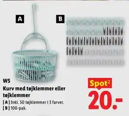 Lidl W5 Kurv med tøjklemmer eller tøjklemmer tilbud