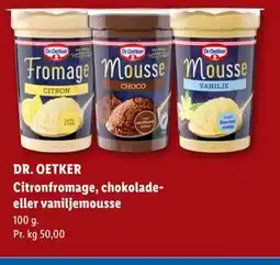 Lidl DR. OETKER Citronfromage, chokolade- eller vaniljemousse tilbud