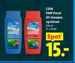 Lidl CIEN PAW Patrol 2i1 shampoo og balsam tilbud