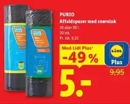 Lidl PURIO Affaldsposer med snøreluk, App-pris tilbud