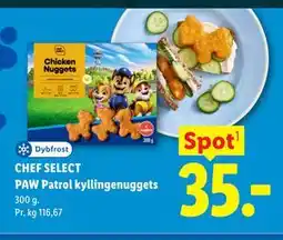 Lidl CHEF SELECT PAW Patrol kyllingenuggets tilbud