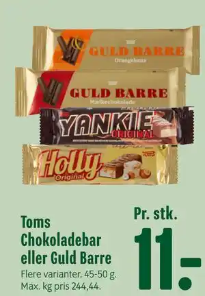 Min Købmand Toms Chokoladebar eller Guld Barre tilbud