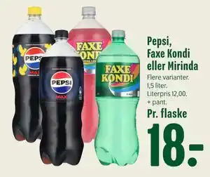 Min Købmand Pepsi, Faxe Kondi eller Mirinda tilbud