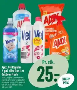 Min Købmand Ajax, Vel Regular 2-pak eller Dun-Let Outdoor Fresh tilbud