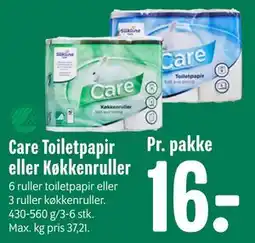 Min Købmand Care Toiletpapir eller Køkkenruller tilbud