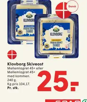 SPAR Klovborg Skiveost tilbud