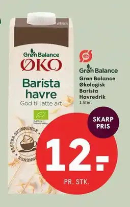 SPAR Grøn Balance Økologisk Barista Havredrik tilbud