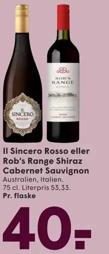 SPAR Il Sincero Rosso eller Rob’s Range Shiraz Cabernet Sauvignon tilbud