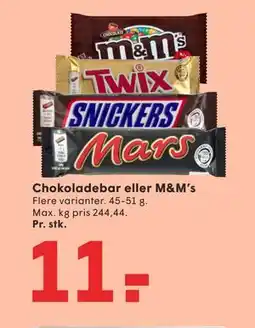 SPAR Chokoladebar eller M&M’s tilbud