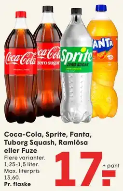 SPAR Coca-Cola, Sprite, Fanta, Tuborg Squash, Ramlösa eller Fuze tilbud