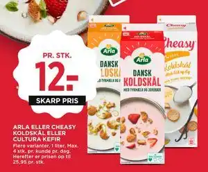 ARLA ELLER CHEASY KOLDSKÅL ELLER CULTURA KEFIR