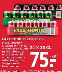 MENY FAXE KONDI ELLER PEPSI tilbud