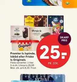 SPAR Premier Is Ispinde, Isbåd eller Frisko Is Originals tilbud