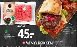 MENY HAKKET OKSEKØD 4-7 % tilbud