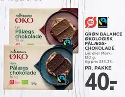 MENY GRØN BALANCE ØKOLOGISK PÅLÆGSCHOKOLADE tilbud