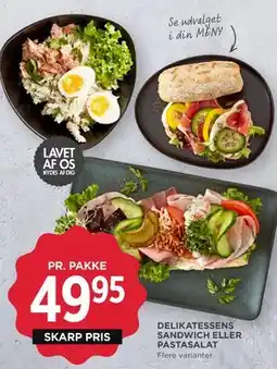 MENY DELIKATESSENS SANDWICH ELLER PASTASALAT tilbud
