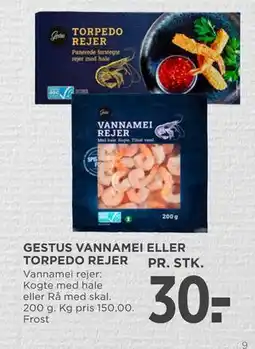 MENY GESTUS VANNAMEI ELLER TORPEDO REJER tilbud