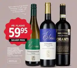 MENY EBRIUS GOVERNO ALL’USO TOSCANO ROSSO, EBRIUS VERONA CHARDONNAY ELLER BORGO AL PASCOLO CHIANTI tilbud