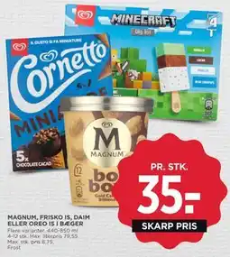 MENY MAGNUM, FRISKO IS, DAIM ELLER OREO IS I BÆGER tilbud