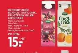 MENY RYNKEBY ZERO, BLANDET SAFT, DRIK, FRUGTFRISK ELLER LEMONADE tilbud