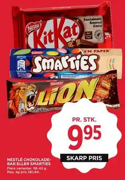 MENY NESTLÉ CHOKOLADEBAR ELLER SMARTIES tilbud