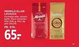 MENY MERRILD ELLER LAVAZZA tilbud