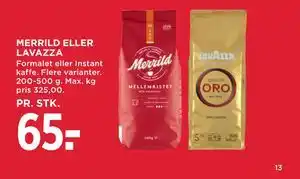 MENY MERRILD ELLER LAVAZZA tilbud