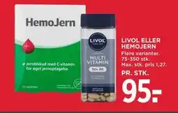 MENY LIVOL ELLER HEMOJERN tilbud