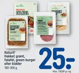 REMA 1000 Naturli' Hakket grønt, falafel, green burger eller bidder tilbud