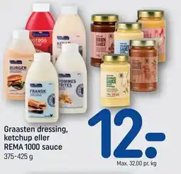 REMA 1000 Graasten dressing, ketchup eller REMA 1000 sauce tilbud
