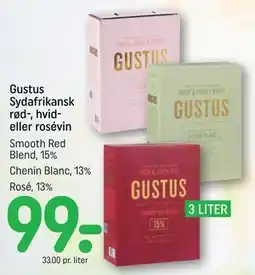 REMA 1000 Gustus Sydafrikansk rød-, hvid- eller rosévin tilbud