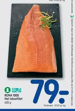 REMA 1000 REMA 1000 Hel laksefilet tilbud