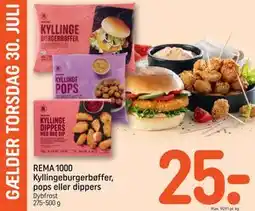REMA 1000 REMA 1000 Kyllingeburgerbøffer, pops eller dippers tilbud