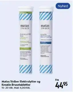 Matas Matas Striber Elektrolytter og Kreatin Brusetabletter tilbud