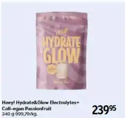 Matas Heey! Hydrate&Glow Electrolytes+ Coll-egan Passionfruit tilbud