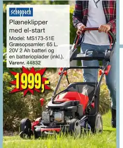 Harald Nyborg Scheppach Plæneklipper med el-start tilbud