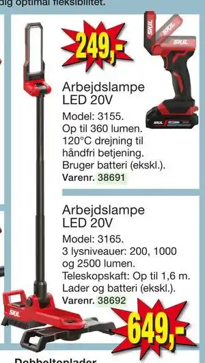 Harald Nyborg Arbejdslampe LED 20V tilbud