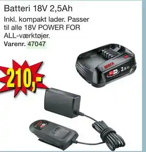 Harald Nyborg Batteri 18V 2,5Ah tilbud