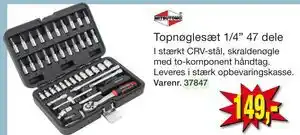 Harald Nyborg Topnøglesæt 1/4” 47 dele tilbud