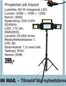 Harald Nyborg Projektør på tripod tilbud