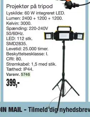 Harald Nyborg Projektør på tripod tilbud