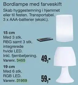 Harald Nyborg Bordlampe med farveskift tilbud