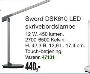 Harald Nyborg Sword DSK610 LED skrivebordslampe tilbud