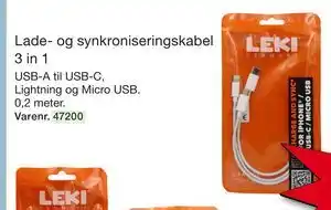 Harald Nyborg Lade- og synkroniseringskabel 3 in 1 tilbud