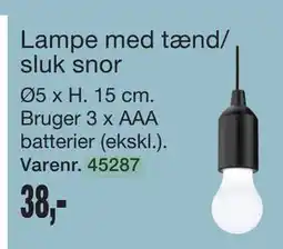 Harald Nyborg Lampe med tænd/ sluk snor tilbud
