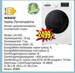 Harald Nyborg wasco Vaske-Tørremaskine tilbud