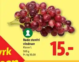 Lidl Røde stenfri vindruer tilbud
