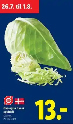 Lidl Økologisk dansk spidskål tilbud